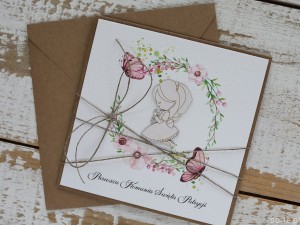 Kartka komunijna z imieniem - ręcznie robiona