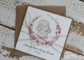 Wyjątkowa personalizowana kartka na chrzest dla dziewczynki - pomysł na prezent na chrzciny - pamiątka chrztu ręcznie robiona od matki chrzestnej, ojca chrzestnego + najpiękniejsze życzenia