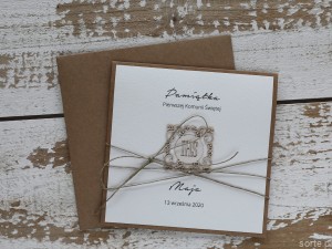 Pamiątka komunijna - ręcznie robiona kartka na komunię mała hostia