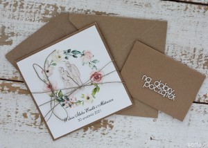 Unikatowa kartka ślubna ręcznie robiona - prezent ślubny - z personalizacją + najpiękniejsze życzenia ślubne