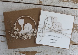 Wyjątkowa kartka na komunię, pamiątka komunii - prezent dla dziewczynki, dla chłopca + najpiękniejsze życzenia komunijne