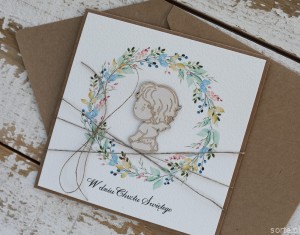 Wyjątkowa kartka ręcznie robiona na chrzest święty dla chłopca, prezent/pamiątka chrztu + najpiękniejsze życzenia