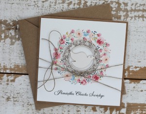 Ręcznie robiona pamiątka chrztu - gołąbek