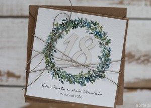 Ręcznie robiona kartka na 18 urodziny z personalizacją - pomysł na prezent na osiemnastkę dla chłopca