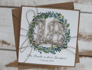 Ręcznie robiona kartka na 18 urodziny z personalizacją - pomysł na prezent życzenia na osiemnastkę dla chłopaka