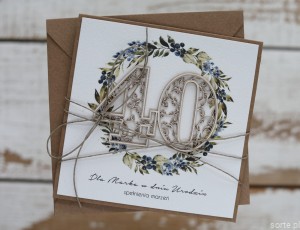 Personalizowany prezent - kartka ręcznie robiona na 40 urodziny, pomysł na prezent na czterdziestkę z personalizacją dla kobiety, mężczyzny + personalizowane najpiękniejsze życzenia urodzinowe