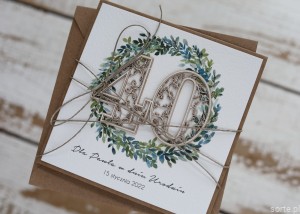 Personalizowany prezent - kartka ręcznie robiona na 40 urodziny, pomysł na prezent na czterdziestkę z personalizacją dla kobiety, mężczyzny + personalizowane najpiękniejsze życzenia urodzinowe