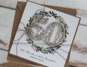 Personalizowany prezent - Wyjątkowa kartka ręcznie robiona na 50 urodziny, pomysł na prezent na pięćdziesiątkę z personalizacją dla mężczyzny + personalizowane najpiękniejsze życzenia urodzinowe