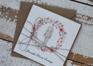 Ręcznie robiona pamiątka chrztu zajączek