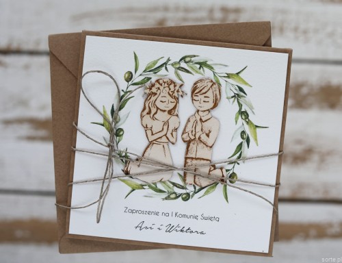Wyjątkowe zaproszenia komunijne dla rodzeństwa, bliźniąt
