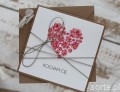 Ręcznie robiona kartka walentynkowa - walentynka napis Kocham Cię
