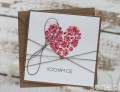 Ręcznie robiona kartka walentynkowa - walentynka napis Kocham Cię