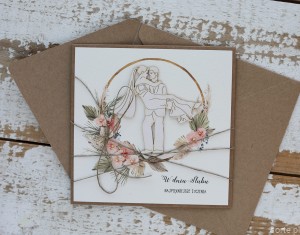 Rustykalna kartka ślubna, życzenia na ślub, idealny dodatek do prezentu ślubnego na pieniądze + koperta