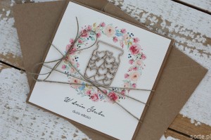 Rustykalna kartka ślubna, życzenia na ślub, idealny dodatek do prezentu ślubnego na pieniądze + koperta