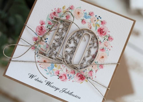 Kartka z okazji 10 rocznicy ślubu, prezent na cynową rocznicę ślubu