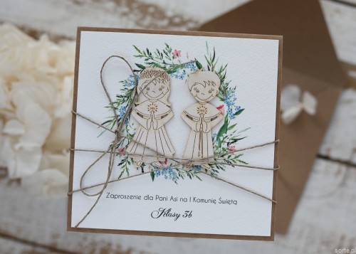 Zaproszenie na komunię dla wychowawczyni, wychowawcy, nauczyciela, księdza, katechetki