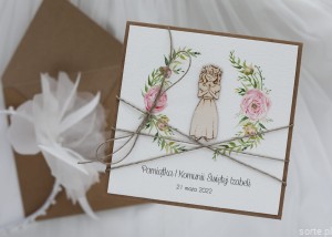 Pamiątka komunii - kartka na komunię z personalizacją i życzeniami