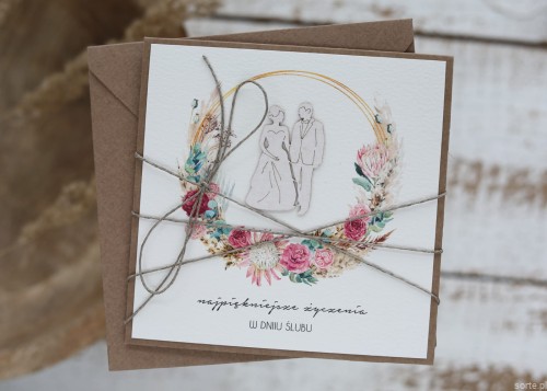 Kartka ślubna handmade boho SORTE.pl