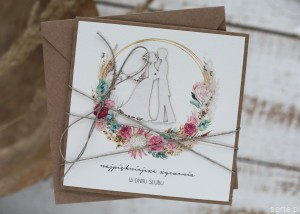 Kartka ślubna handmade boho 2