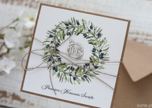 Oryginalne życzenia komunijne - kartka na komunię ręcznie robiona