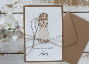 Kartka komunijna dla dziewczynki handmade 3