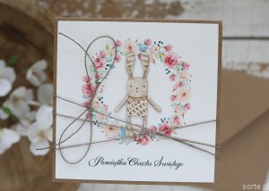 Kartka na chrzest dla dziewczynki - ręcznie robiona piękne życzenia na chrzciny