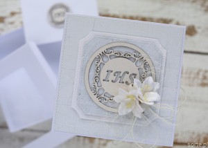 Pamiątka komunii - elegancka kartka na komunię ręcznie robiona a1