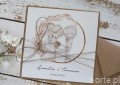 Rustykalna kartka ślubna ręcznie robiona para młoda boho SORTE.pl
