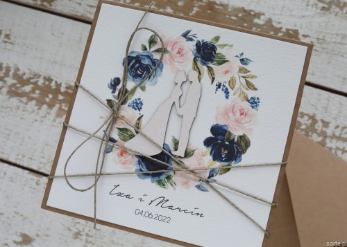 Personalizowany prezent - wyjątkowa kartka ślubna ręcznie robiona w stylu boho na ślub pomysł prezent ślubny z personalizacją + personalizowane najpiękniejsze życzenia ślubne