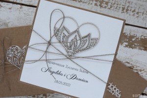 Kartka ślubna personalizowana - Kartka ślubna, koperta na pieniądze ręcznie robiona