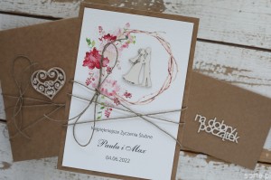 Kartka ślubna personalizowana - Kartka ślubna, koperta na pieniądze ręcznie robiona