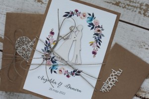 Kartka ślubna personalizowana - Kartka ślubna, koperta na pieniądze ręcznie robiona