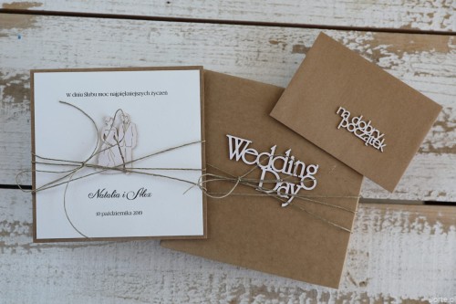 Orygianalna kartka ślubna ręcznie robiona Wedding Day