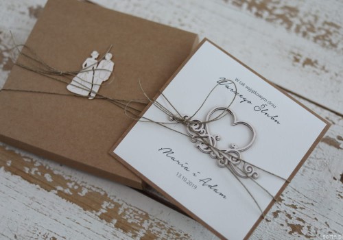 Oryginalna kartka ślubna ręcznie robiona na ślub młoda para